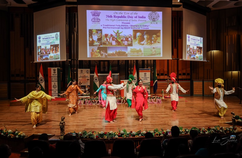 Traditional folk dance by ICCR Bhangra Troupe on the eve of the Republic Day.